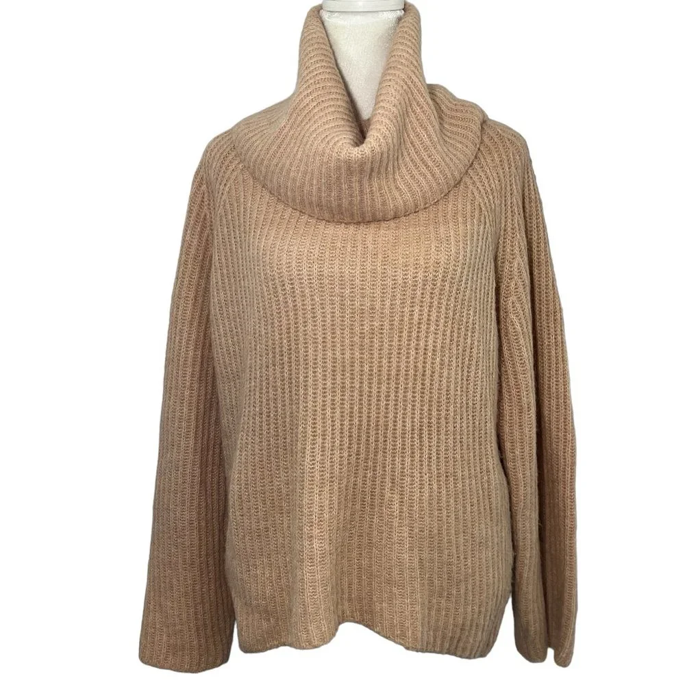 J. Crew Point Sur Light Pink Wool Mohair Blend Oversized Turtleneck Swea… - Picture 1 of 8